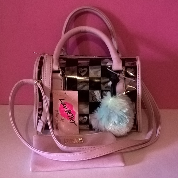 Betsey Johnson Handbags - betsey johnson purse bag small pink black clear